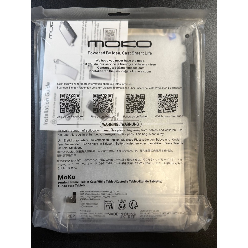 MoKo Black Tablet Case for iPad 10th Generation 2022 10.9 Inch Geometric K12